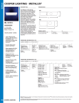 Cooper Lighting Metalux 426 User's Manual