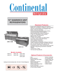 Continental Refrigerator SW72-12 User's Manual