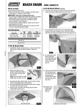 Coleman BEACH SHADE 2000002120 User's Manual