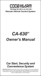 Code Alarm CA-630 User's Manual