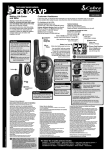 Cobra Electronics PR165 VP User's Manual