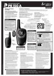 Cobra Electronics PR150 A User's Manual