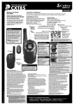 Cobra Electronics microTALK CXT85 User's Manual