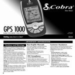 Cobra Electronics GPS 1000 Owner's Manual