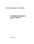 Citrix Systems MetaFrame Application for Windows 1.8 User's Manual