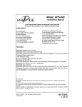 Chloraseptic APS-620 User's Manual