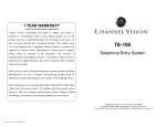 Channel Vision TE-100 User's Manual