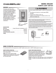 Chamberlain WSLCEV Remote Light Switch User's Manual