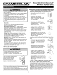 Chamberlain SECURITY 940-315CB User's Manual