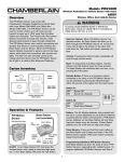 Chamberlain PIRV400R User's Manual