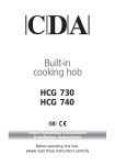 CDA COOKING HOB HCG 730 User's Manual