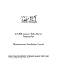 Cary Audio Design SLP-308 User's Manual