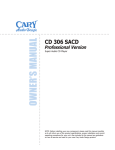 Cary Audio Design CD306SACD User's Manual