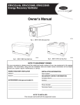 Carrier ERVCCLHA User's Manual