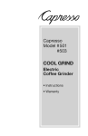 Capresso COOL GRIND 501 User's Manual