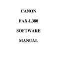 Canon Fax-L380 User's Manual