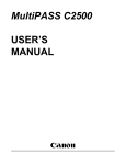 Canon MultiPASS C2500 User's Manual