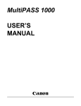 Canon MP 1000 User's Manual