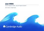 Cambridge Audio azur 840A User's Manual