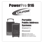 Califone PA916 -SP User's Manual