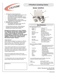 Califone 3432PLC User's Manual