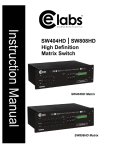 Cable Electronics SW808HD User's Manual