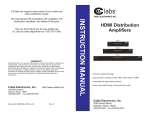 Cable Electronics HM41DA User's Manual