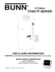 Bunn Titan TF 40359 User's Manual