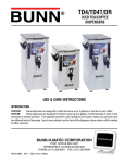 Bunn TD4T-DR User's Manual
