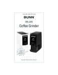 Bunn Deluxe Coffee Grinder User's Manual