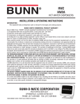 Bunn HW2A User's Manual