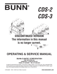 Bunn CDS-3 User's Manual