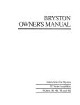 Bryston 8B User's Manual