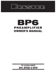 Bryston BP6 User's Manual