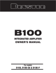 Bryston B100 User's Manual