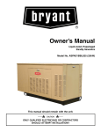 Bryant ASPAS1BBL025 User's Manual