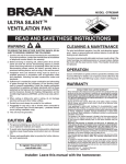 Broan QTRE080R User's Manual