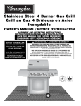 Brinkmann 4 Burner Gas Grill Grill User's Manual