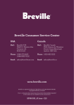 BREVILLE BFP800XL Instruction Booklet
