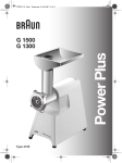Braun G 1300 Instruction Manual