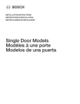 Bosch Single Door User's Manual