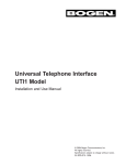 Bogen UTI1 User's Manual