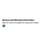 BMW 525i Service and Warranty Information