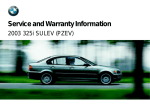 BMW 325i Service and Warranty Information