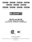 Blodgett SN-3E User's Manual