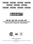 Blodgett SB-16E User's Manual