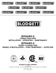 Blodgett RE Series User's Manual
