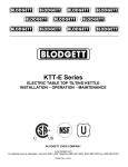 Blodgett KTT-E Series User's Manual