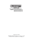 Blodgett KLS-E 100 User's Manual