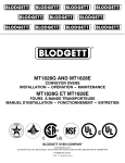 Blodgett MT1828E User's Manual